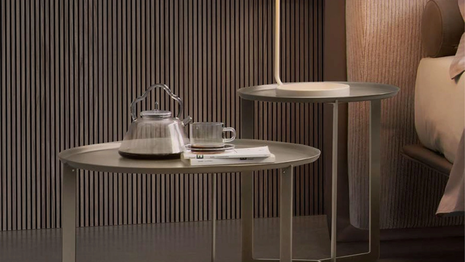 Tavolino in acciaio Round di Rosini Night