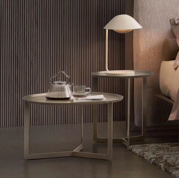 Tavolino in acciaio Round di Rosini Night