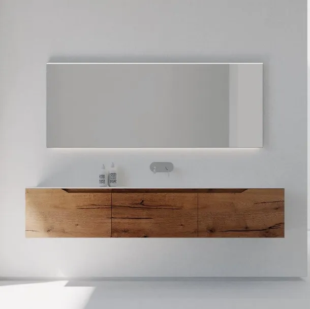 Mobile da bagno sospeso in legno Rustech RT01 di Arteba