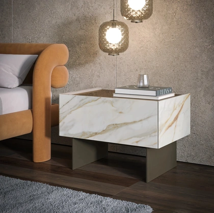 Comodino Cristalia in vetro stampato di Tonin Casa