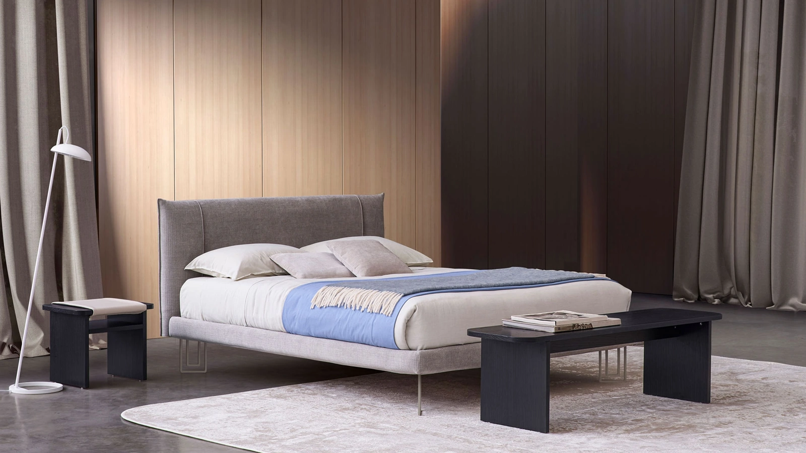 Letto Sakura in tessuto imbottito di Rosini Night