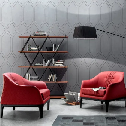 Poltrona Tiffany trapuntata e rivestita in morbida ecopelle di Tonin Casa