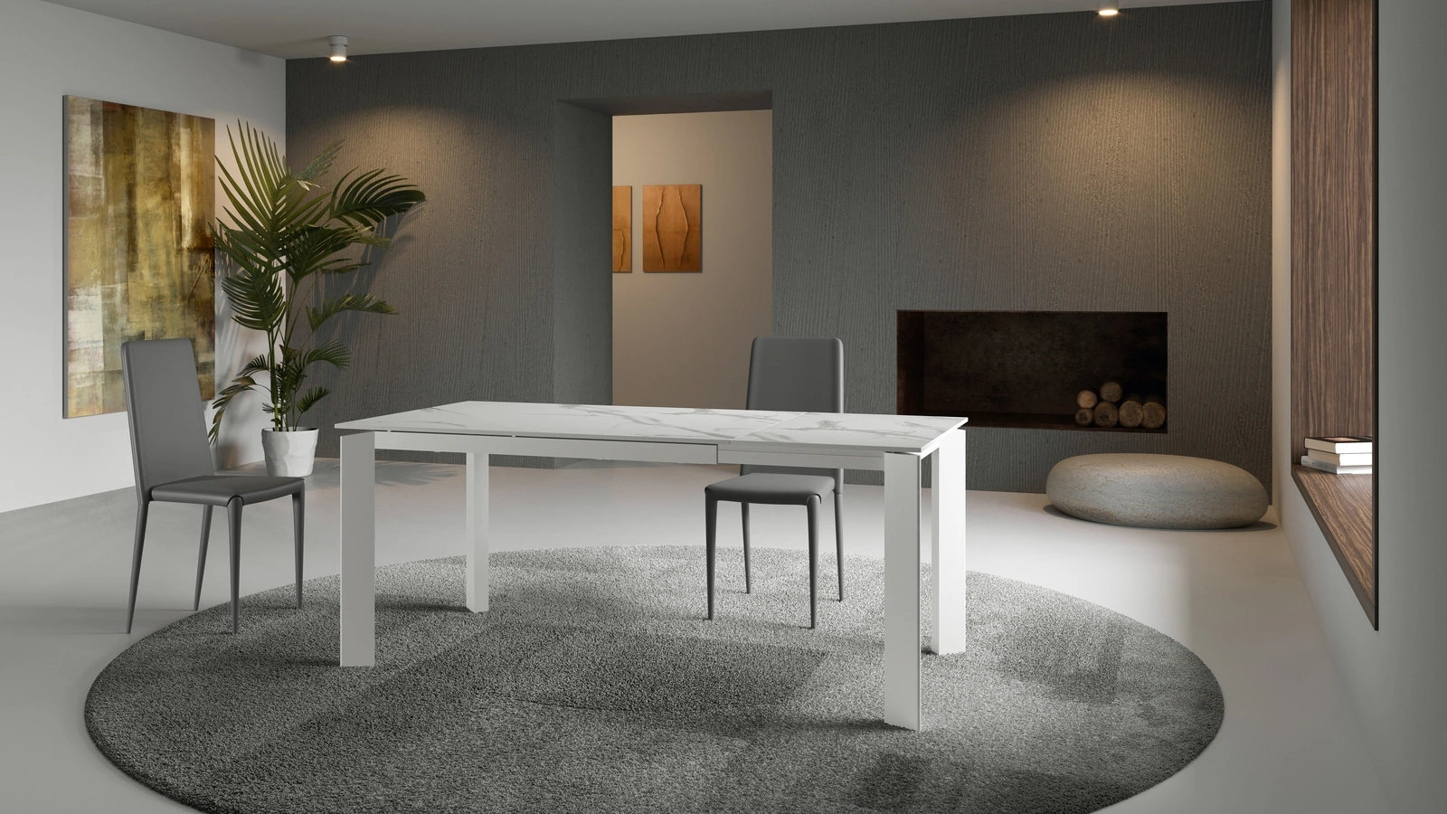 Tavolo Frame con top in ceramica di Stones