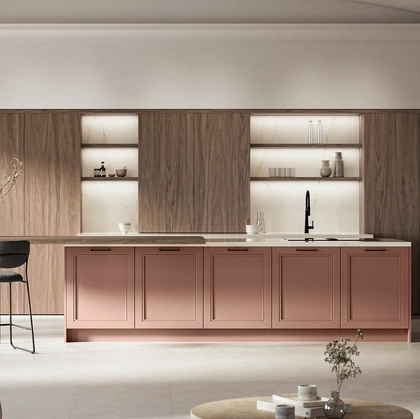 Cucina Classica con isola Opera 01 in laccato e laminato di Arredo3