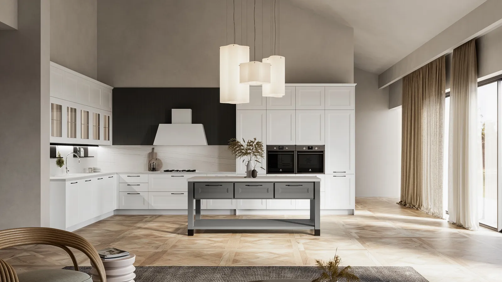 Cucina Moderna angolare Meg in polimerico di Arredo3