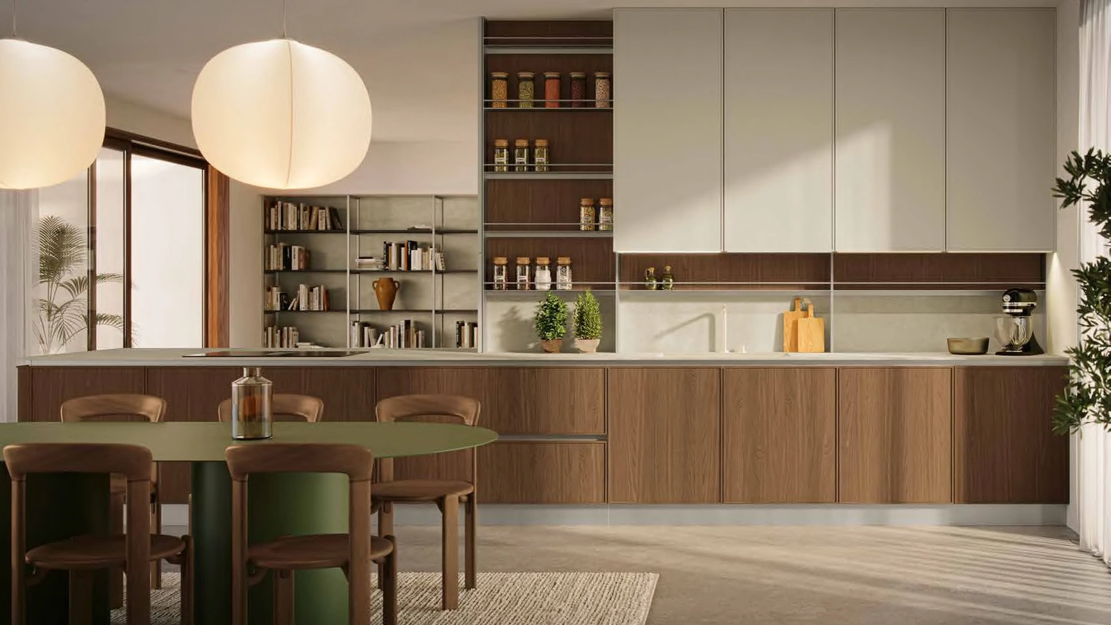Cucina Moderna lineare MK02 in legno e laccato di Gentili Cucine